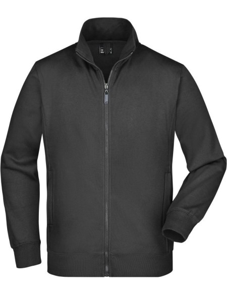 Pánská mikina na zip James+Nicholson JN46 - Black M