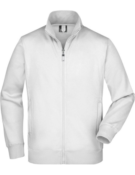 Pánská mikina na zip James+Nicholson JN46 - Bílá S
