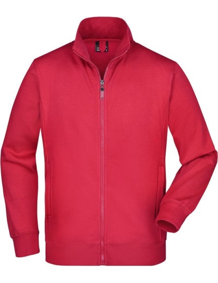 Pánská mikina na zip James+Nicholson JN46 - Červená M