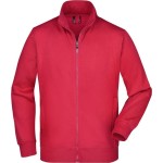 Pánská mikina na zip James+Nicholson JN46 - Červená 3XL